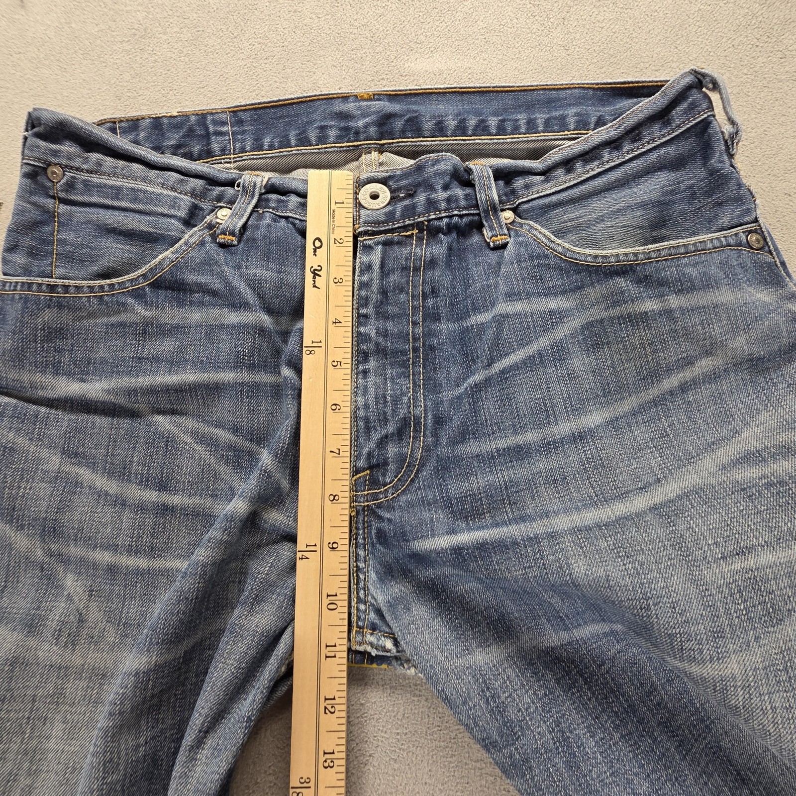 Vintage Levis Engineered Jeans Mens 34×34 Blue Honeycomb Whiskers Zip Fly