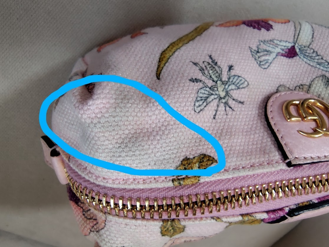 GUCCI Pouch Purse Ophidia GG Flora Pink Canvas Authentic T441
