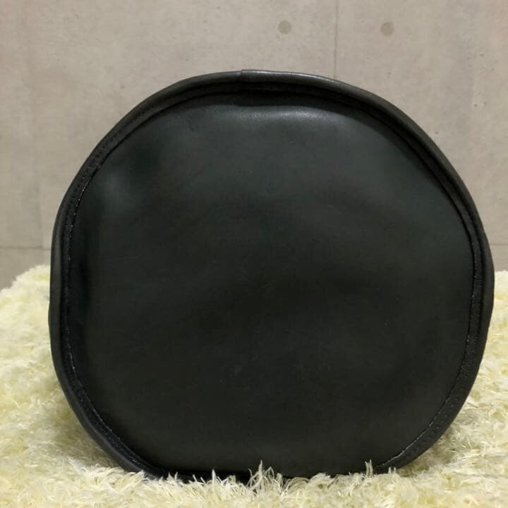 Coach Dufflesac 9085 Black Leather Shoulder Bag USA Vintage Turn Lock 80s