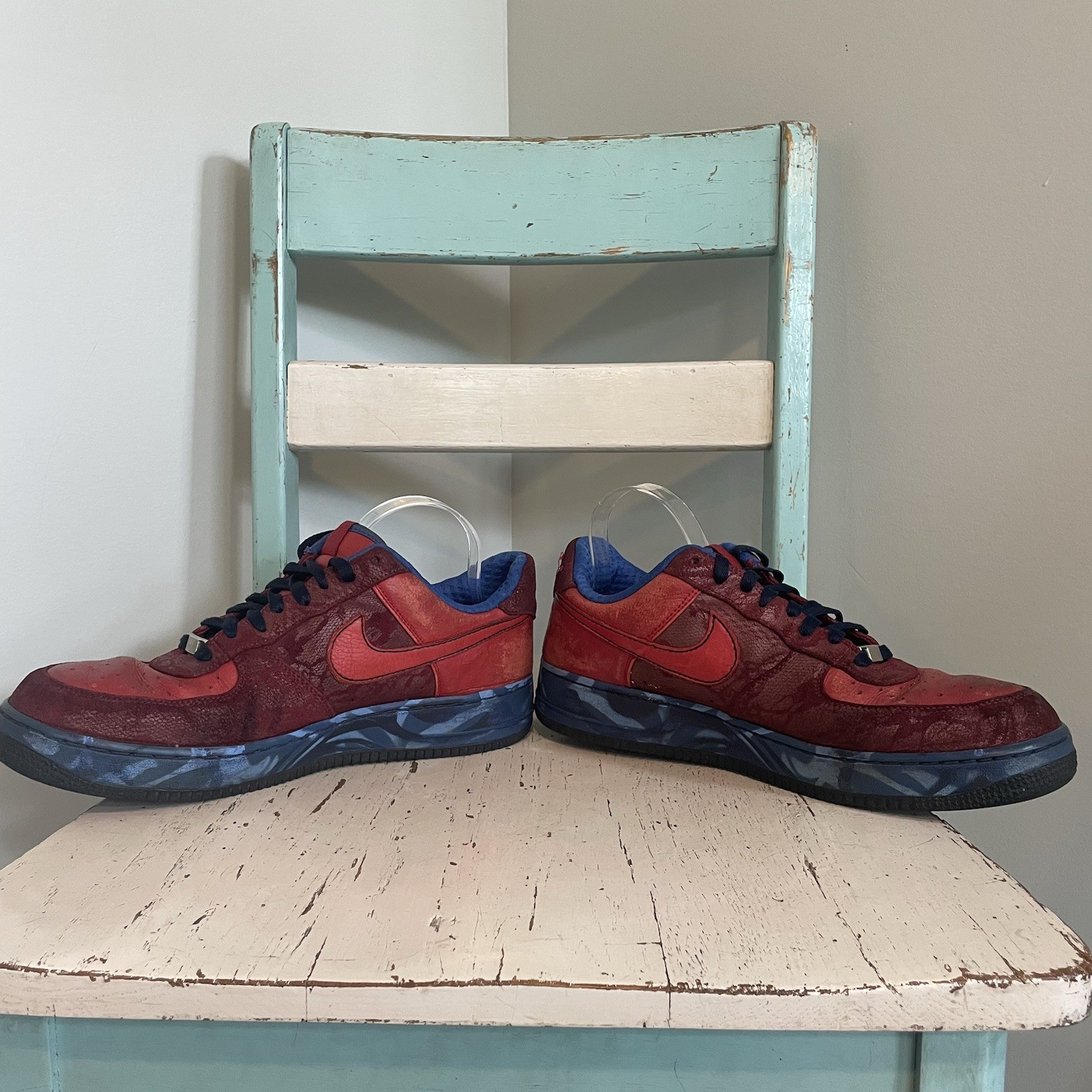 Nike Air Force 1 Premium ’07 Paris Sneakers Men’s Sz 12 Red Blue 315180-661 READ