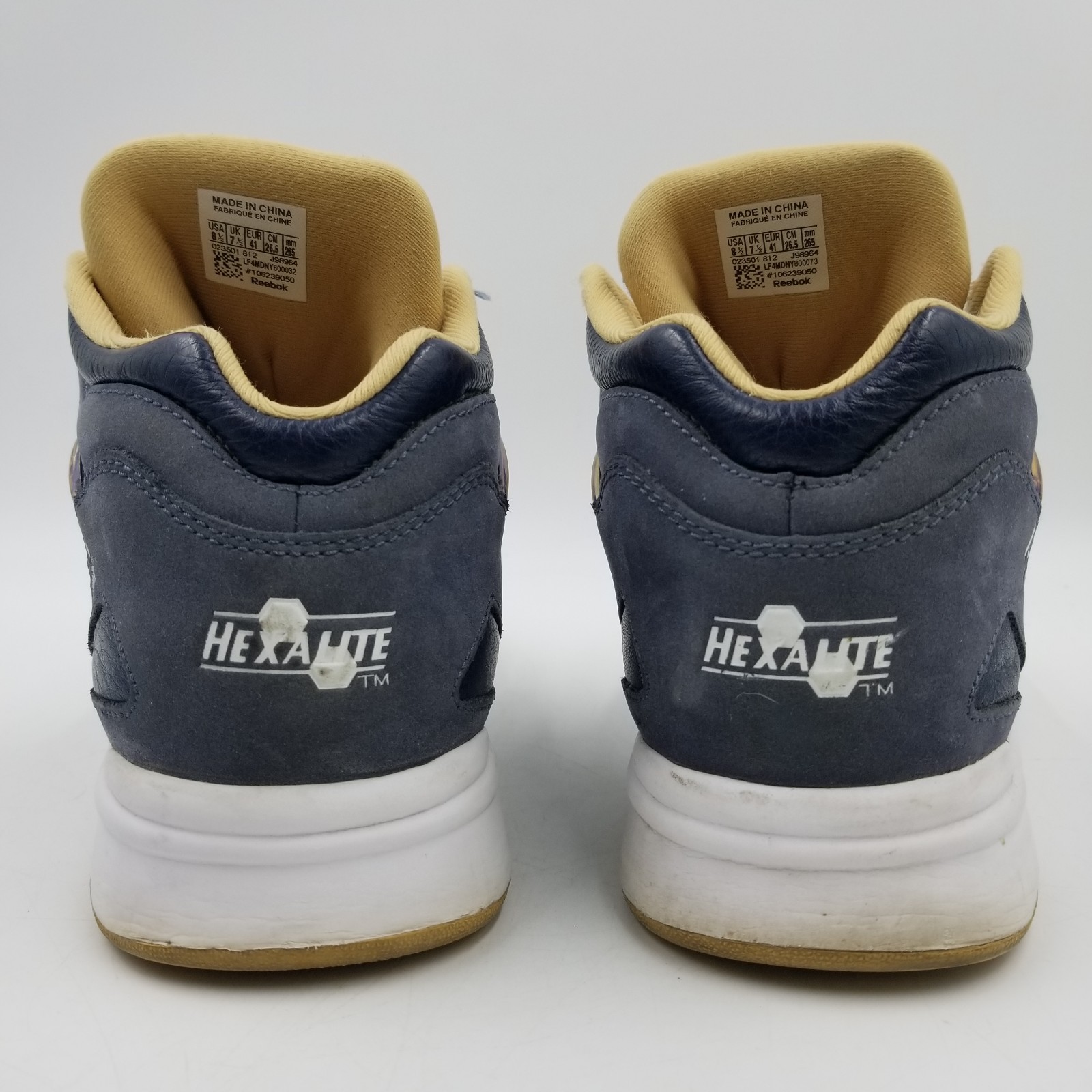 Reebok Pump Omni Lite “Navy Brass” Rare Mens 8.5 Blue Tan