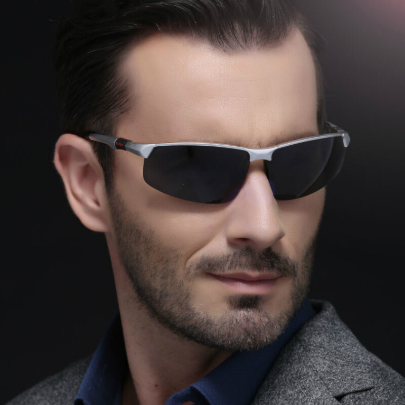 Aluminum Polarized Photochromic Sunglasses Men Chameleon Driving Sports Glasses