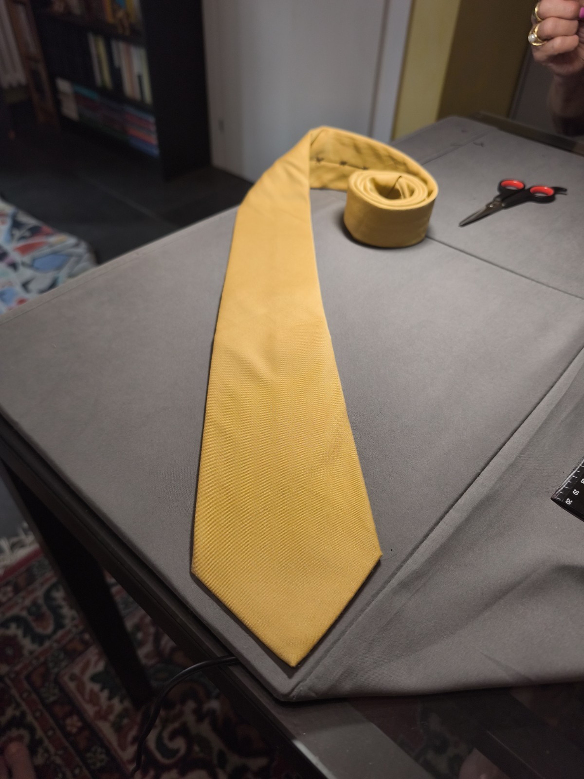 A. Di Capua Napoli – Mustard Yellow Solid Cotton Tailored Tie