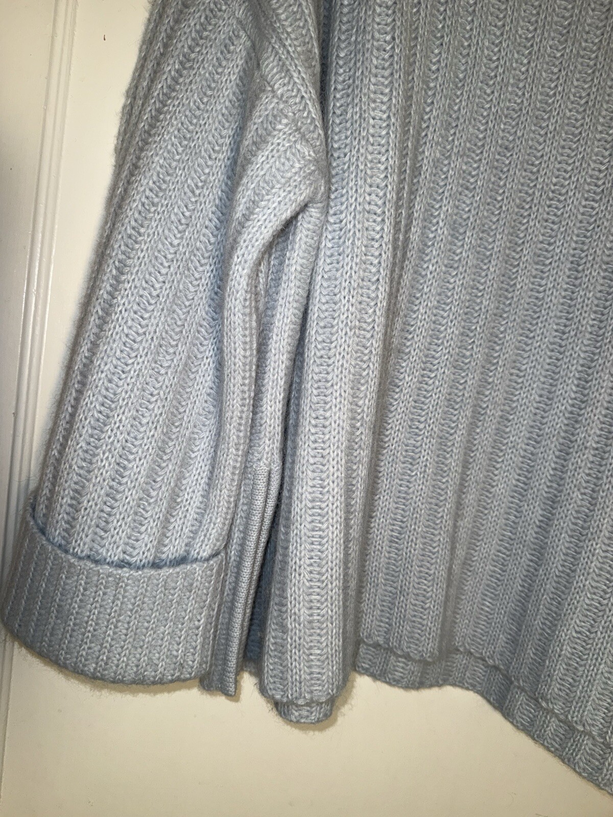 ELEVEN SIX Talia Blue Poncho Sweater Baby Alpaca Wool Oversized Size M/L d874