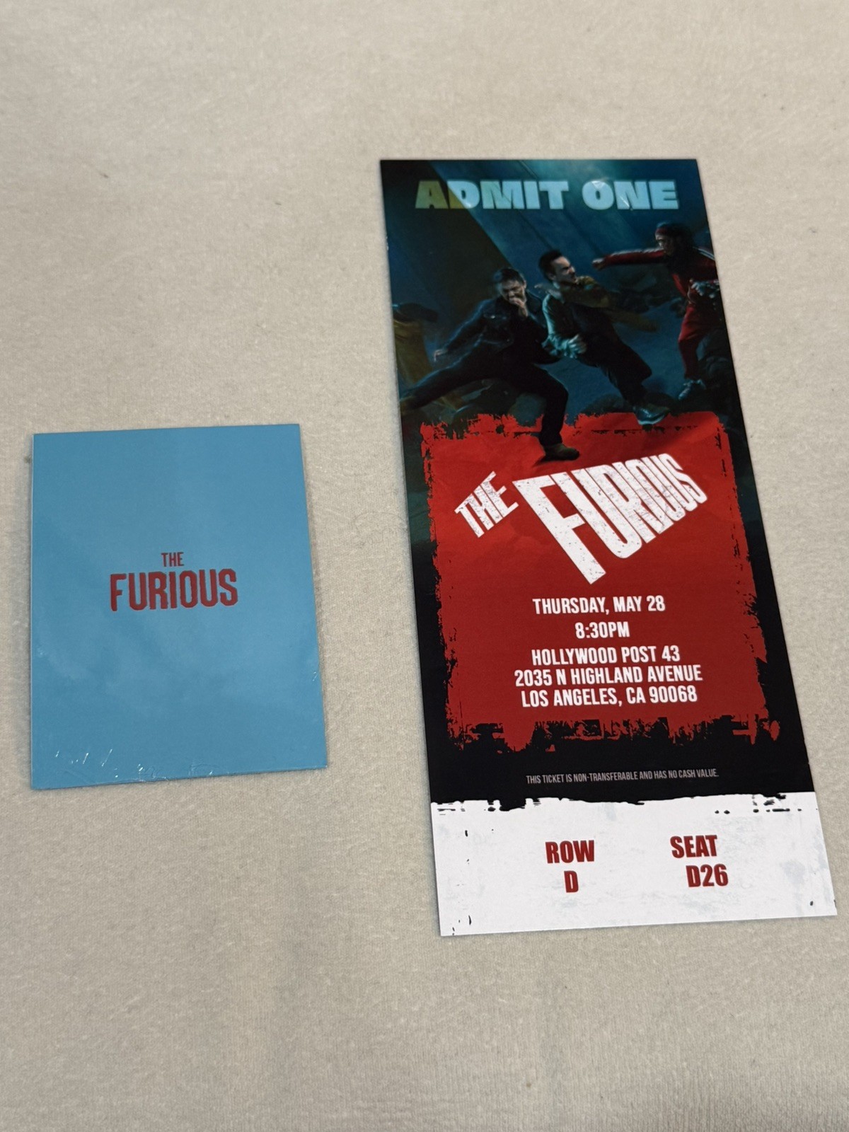 The Furious (2026) XL Premiere Shirt Trading Card, & Commemorative Ticket Merch