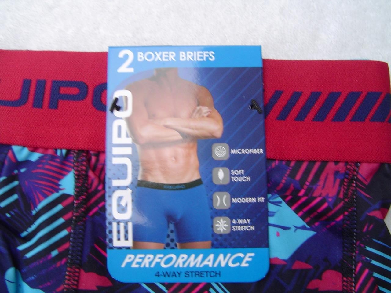 NEW MENS 2 PACK EQUIPO BOXER BRIEFS NAVY/MULTI AND NAVY SIZE MEDIUM 32-34