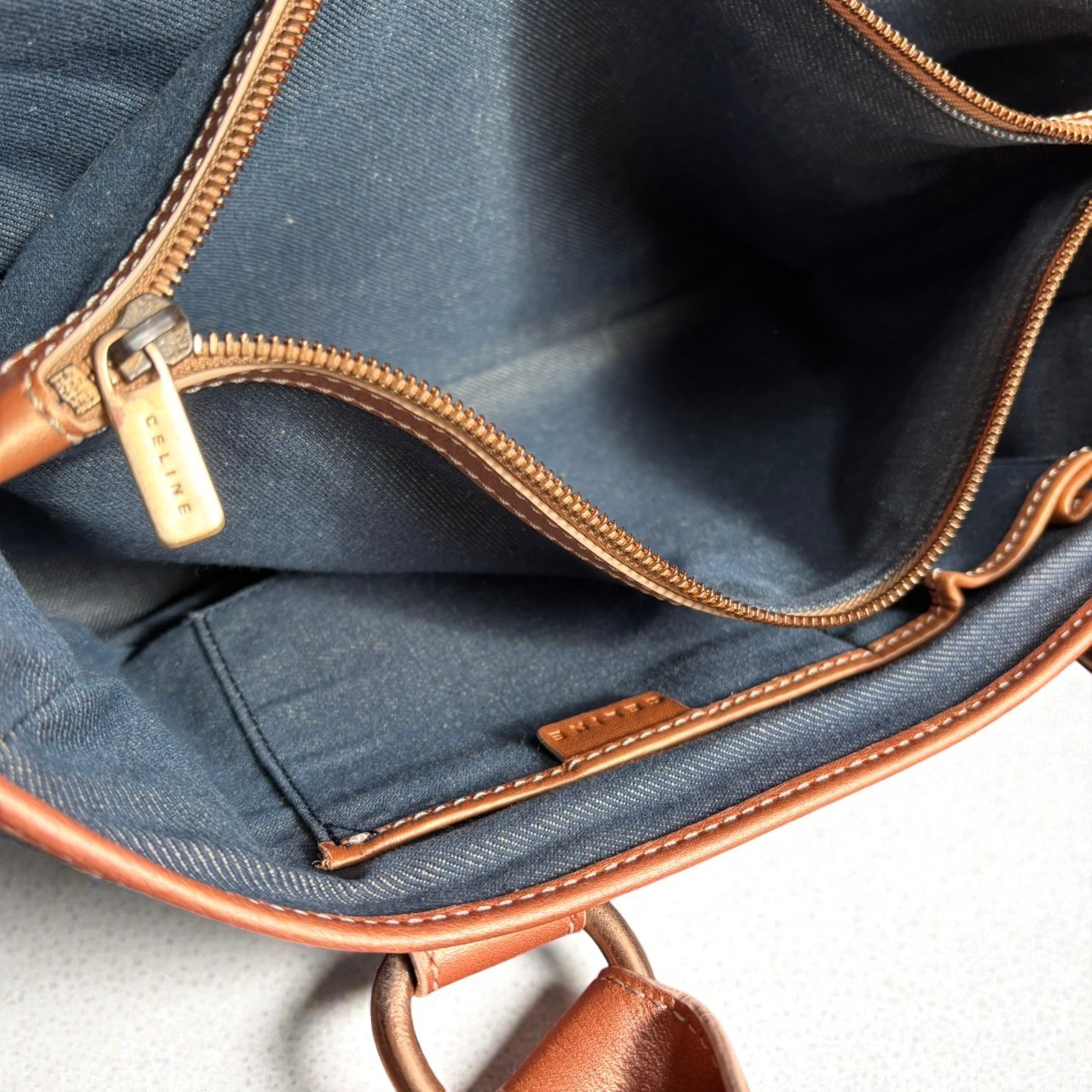 CELINE Shoulder Bag Boogie Bag Macadam Denim Authentic