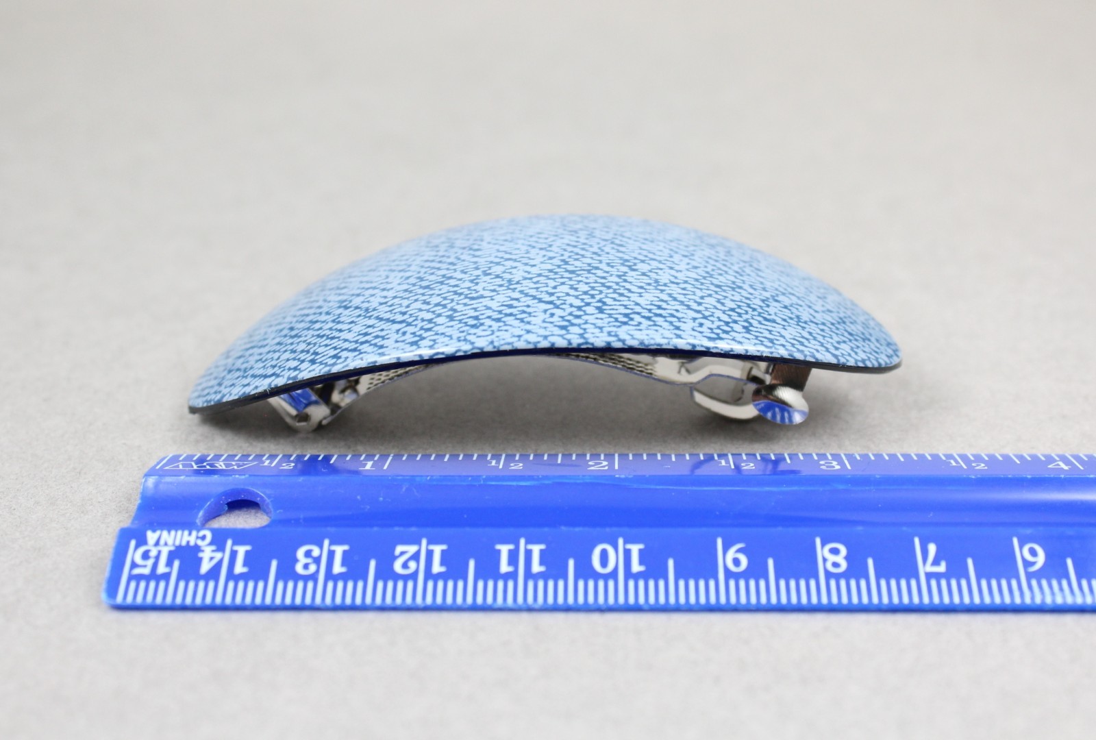 Hair Clips pattern barrette plastic oval hair clip 3 1/8″ long blue #7721