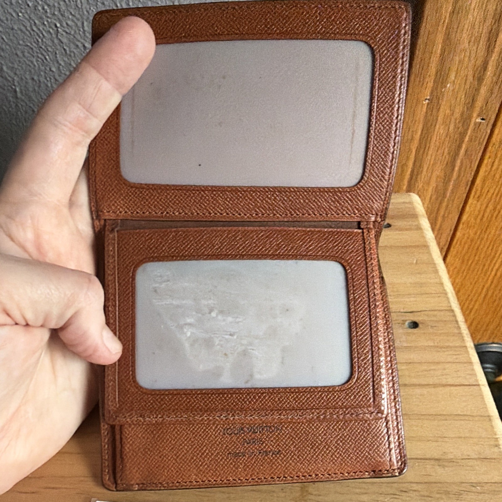 Louis Vuitton Monogram Canvas/Leather Bifold ID/Document Holder Brown