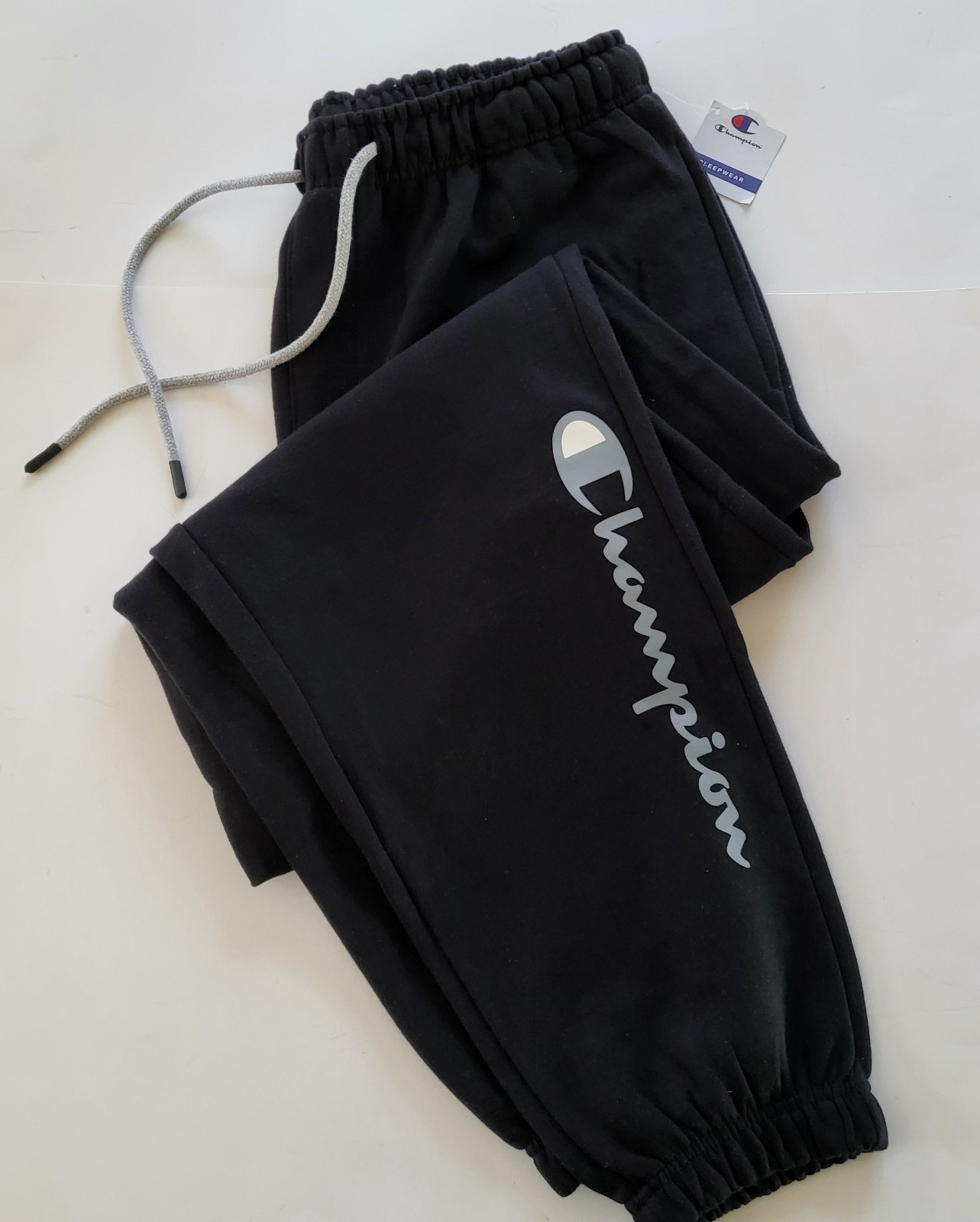 CHAMPION Powerblend Men`s Fleece Lounge Joggers Sweatpants Size XL Gray Navy