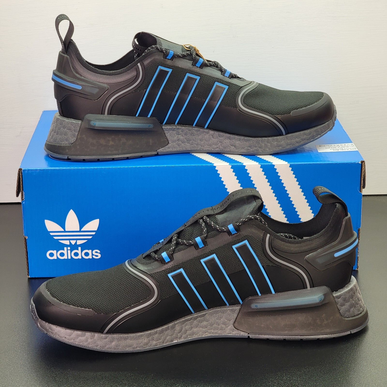 Adidas NMD V3 Boost Shoes Men’s Size 11 Black Blue Athletic Running Sneakers