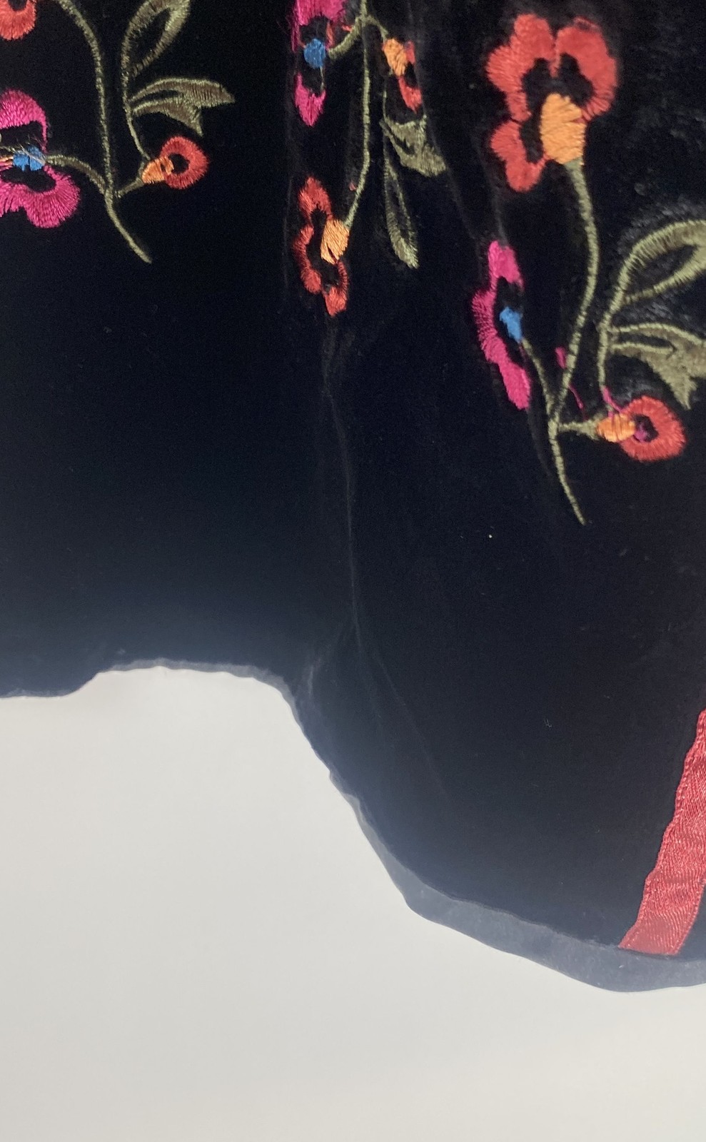 Vintage V.Fraas Womens Multicolor Floral Velvet Neck Warmer Rectangle Scarf