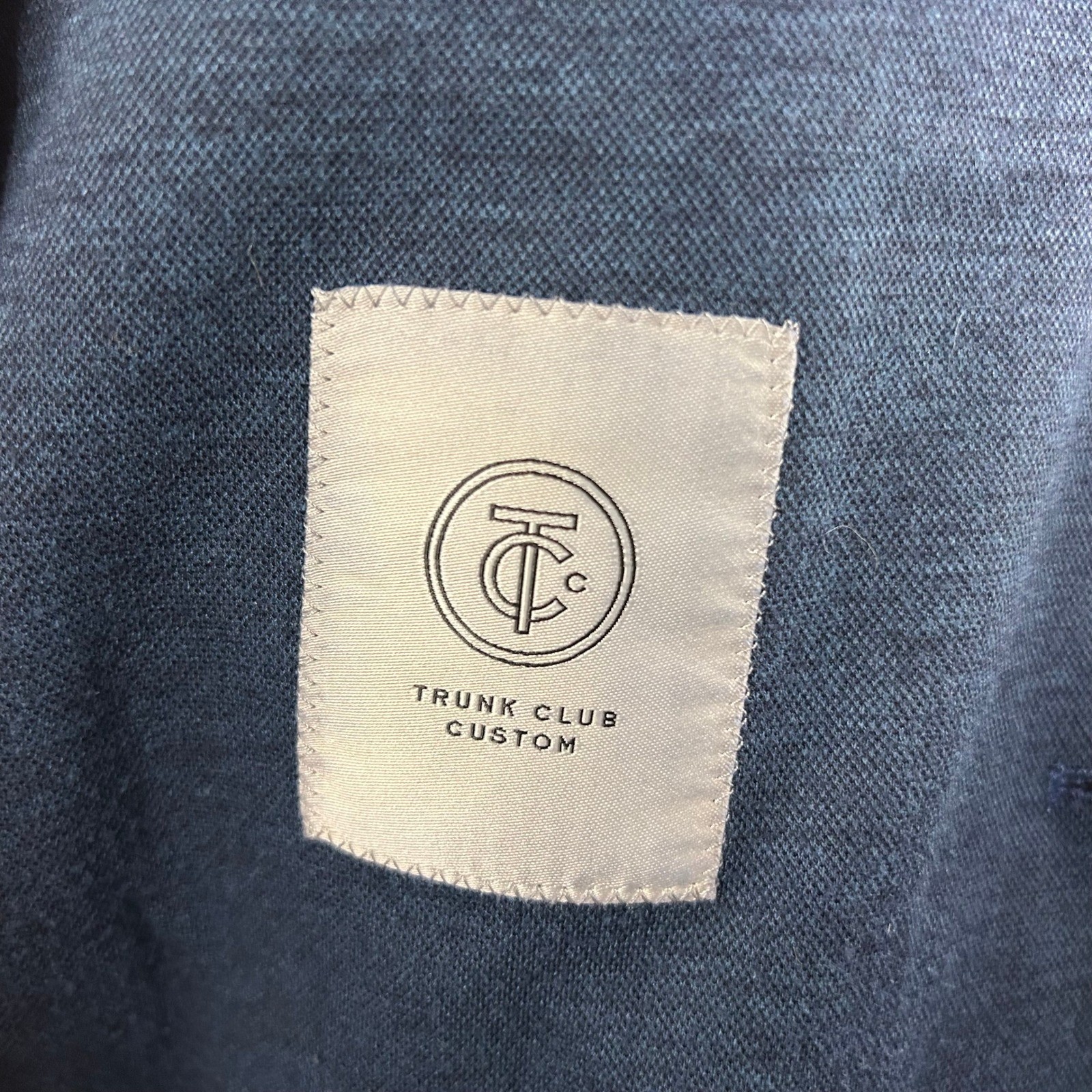 Trunk Club Custom 36R Sport Coat Dark Blue Two Button Vented Trevira Rayon