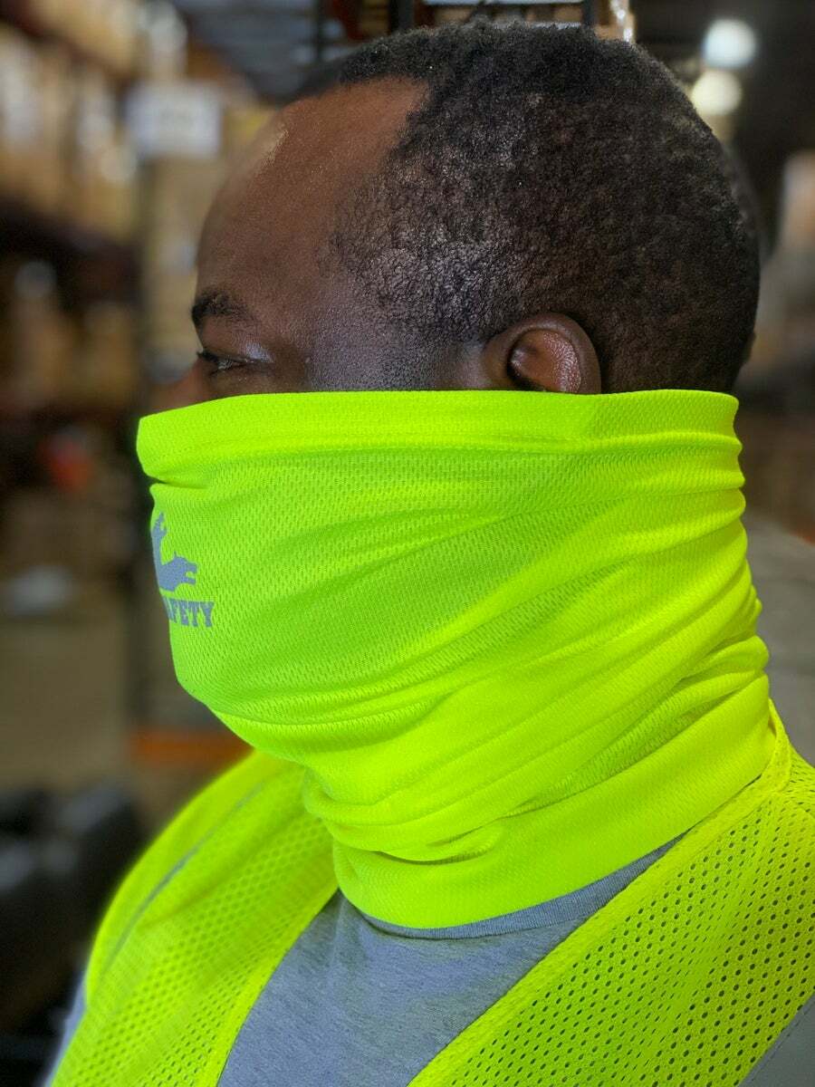MCR Safety HVG8 Hi-Visibility Neck Gaiters Single Layer 100% Polyester Material
