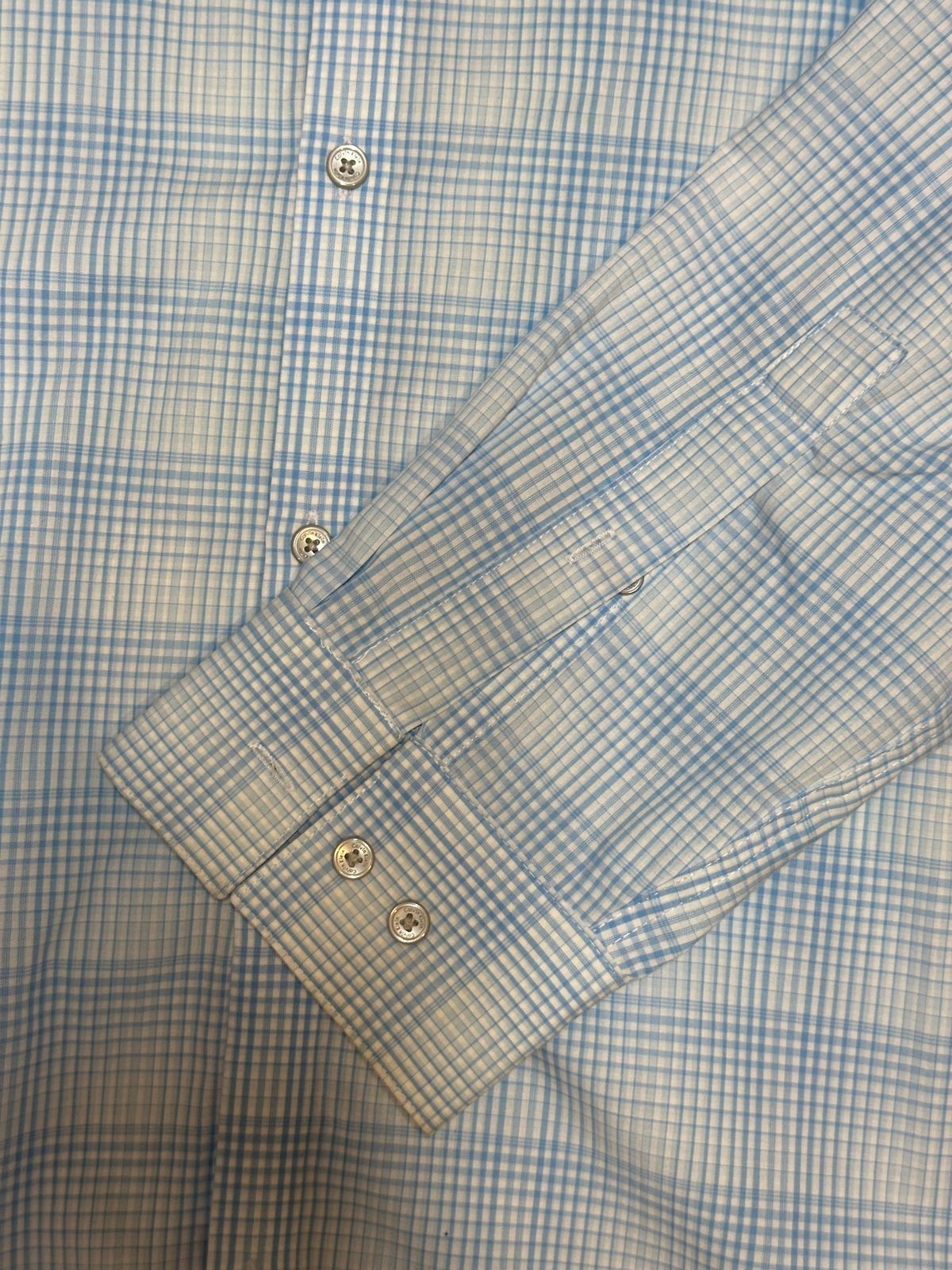 Calvin Klein Slim Fit Non Iron Blue Check Shirt Men’s L 16-16.5 NWOT