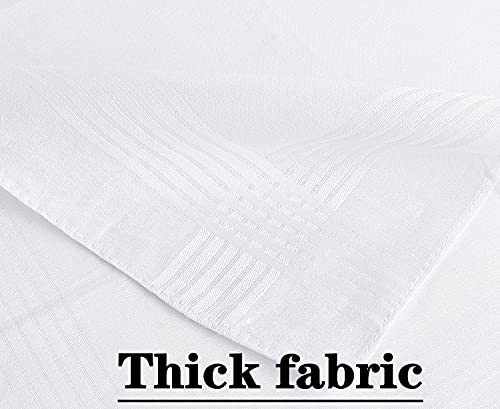 Men’s Handkerchiefs 100% Soft Cotton White Hankie Hankerchieves