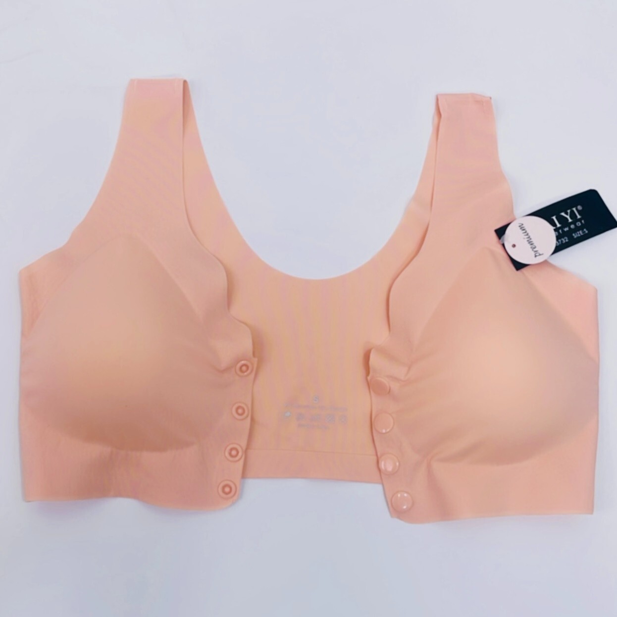 Lot 3pc Daisy Bras No Show Laser Cut Women Comfy Bra Front Close Button Seamless