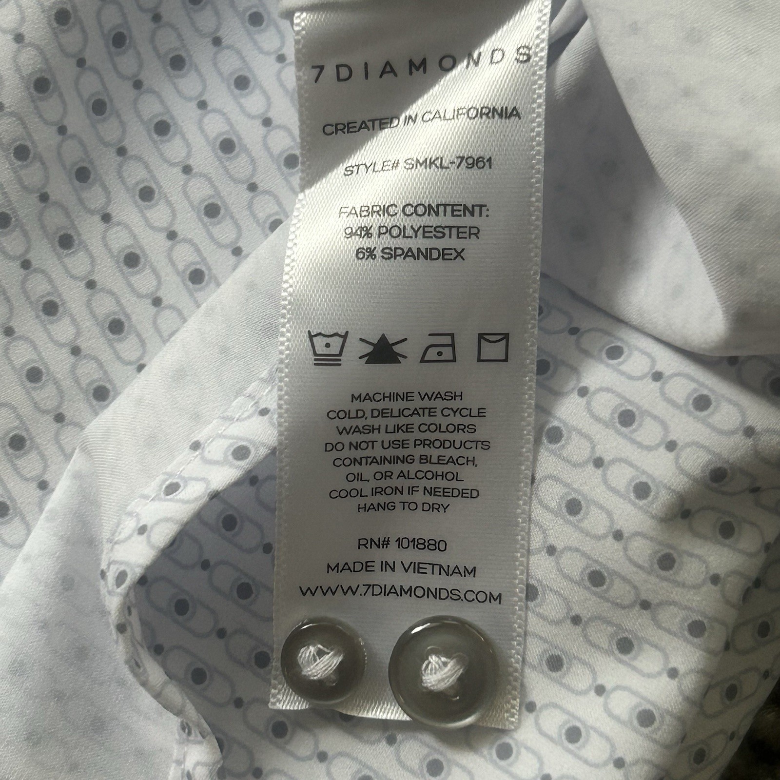 7 Diamonds Maxson 4-Way Stretch Button Up Shirt White Size Men’s Medium