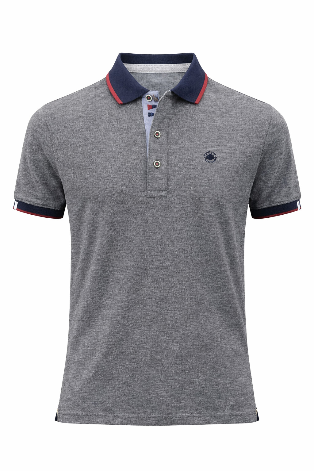 GR22 men’s polo shirt short sleeves Il Crachio solid grey