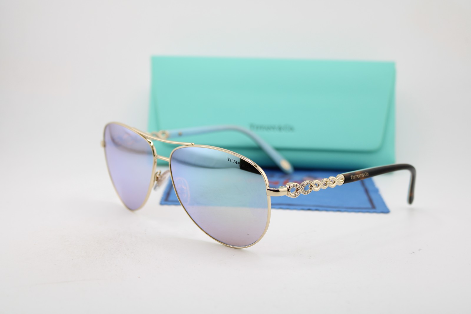 NEW TIFFANY & CO. TF 3049-B 6091/64 GOLD HAVANA AUTHENTIC SUNGLASSES 58-12