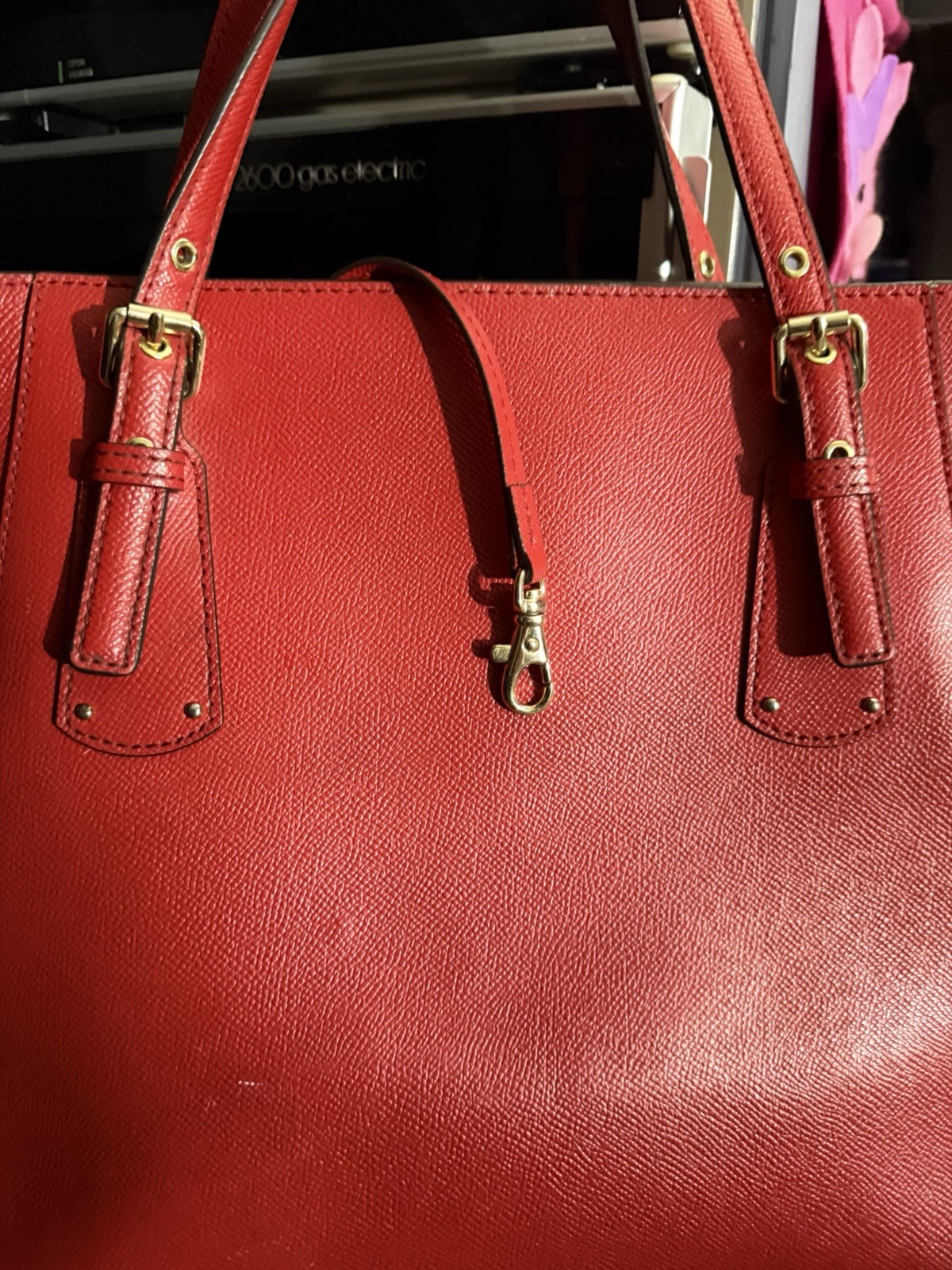 Michael Kors Voyager Large Leather Tote Shoulder Women Bag Dark Raspberry
