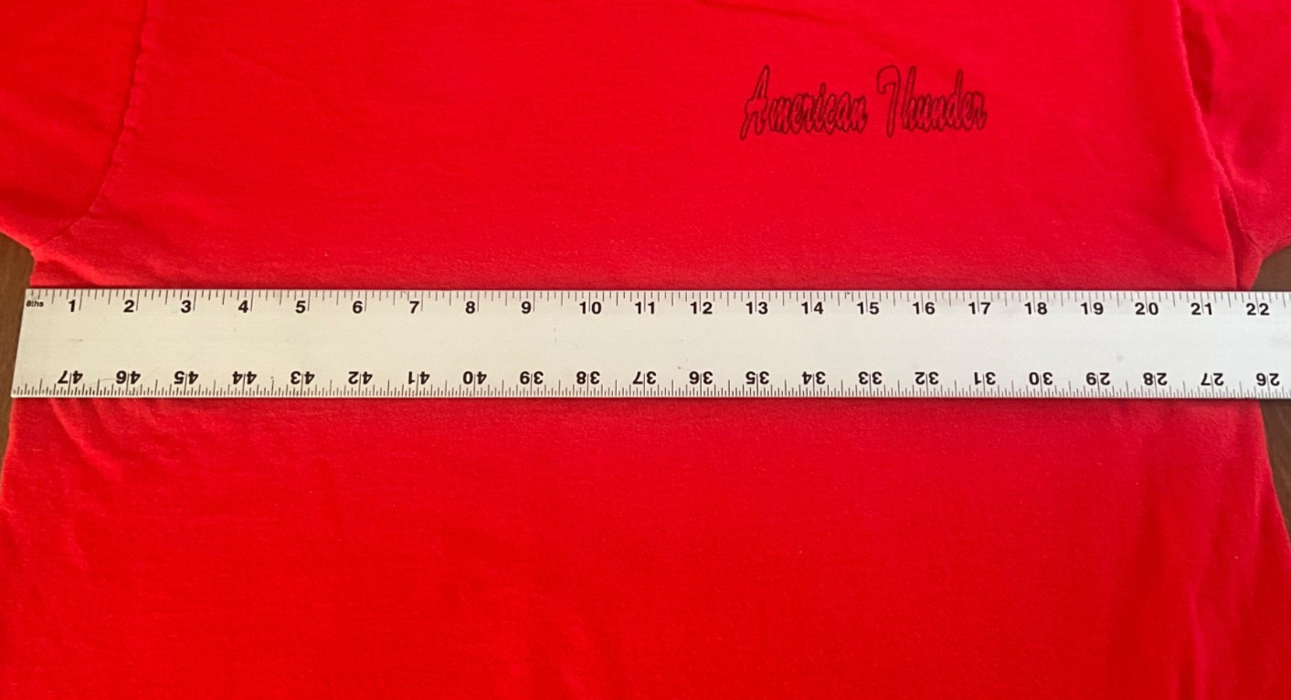 VTG 90s American Thunder Custom Motorcycles T-Shirt XL Red Biker Prior Lake MN