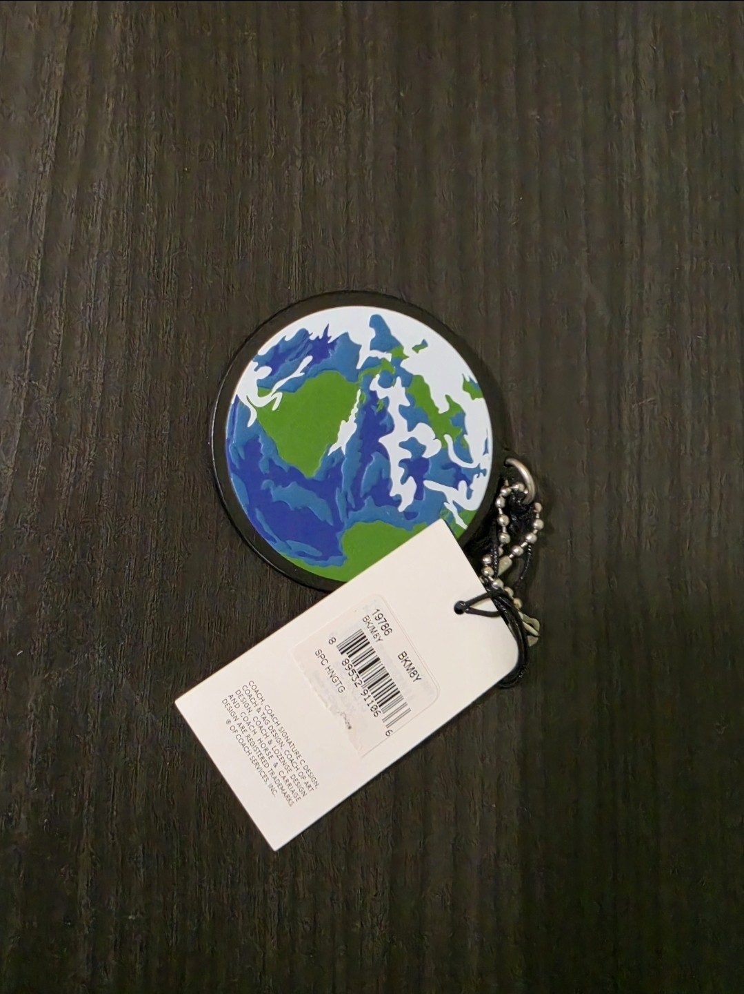 COACH 1941 EARTH NASA Space Collection Limited Edition Leather Keychain / Charm