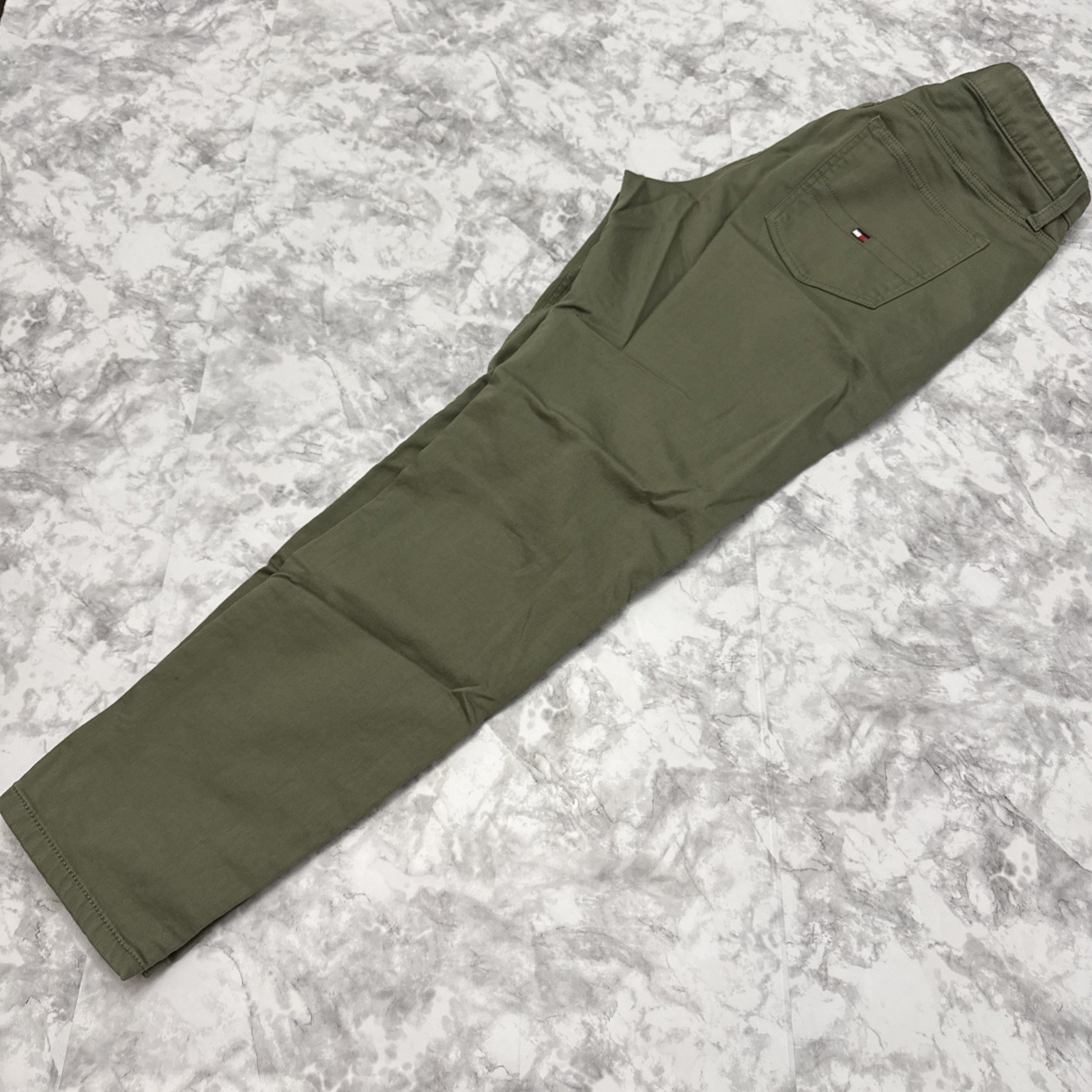 Tommy Hilfiger THFlex Men’s Olive Green Chino Size 34×32 Stretch Straight Slim