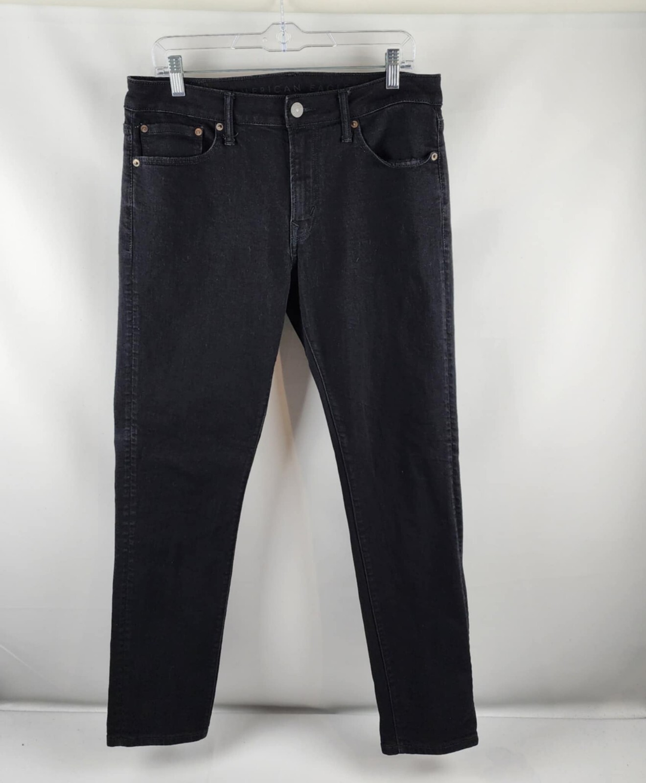 American Eagle Jeans Mens 33×31 Black Airflex+ Skinny Leg Denim
