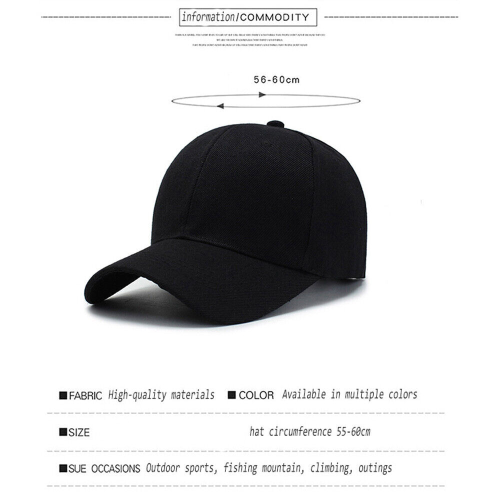Cotton Baseball Cap Ball Dad Hat Adjustable Plain Solid Washed Men Washed