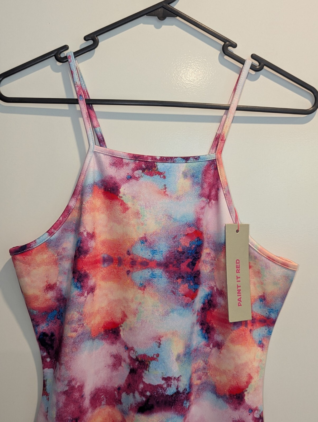 Paint It Red Dress New Tags Size S Watercolour Tie Dye Singlet Mini RRP $69.95