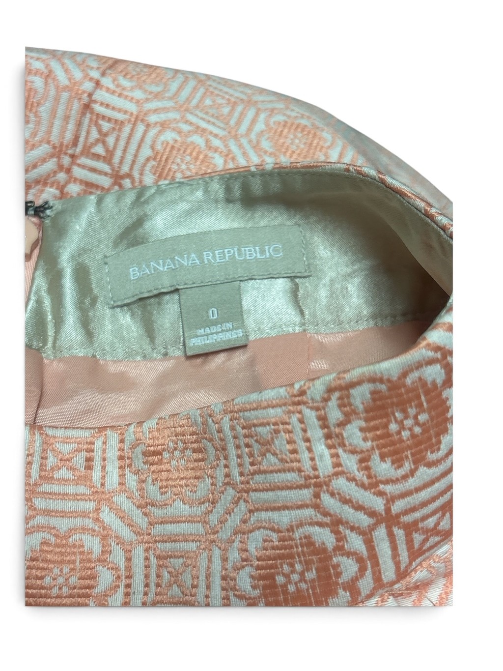 Banana Republic Pencil Skirt Size 0 Beige Orange Patterned