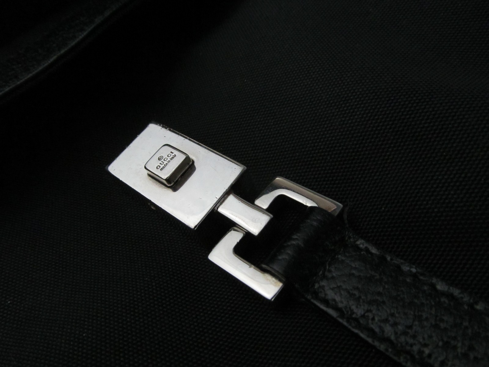 Gucci Jackie Black Canvas Small Shoulder Bag 0013734 001998 Vintage
