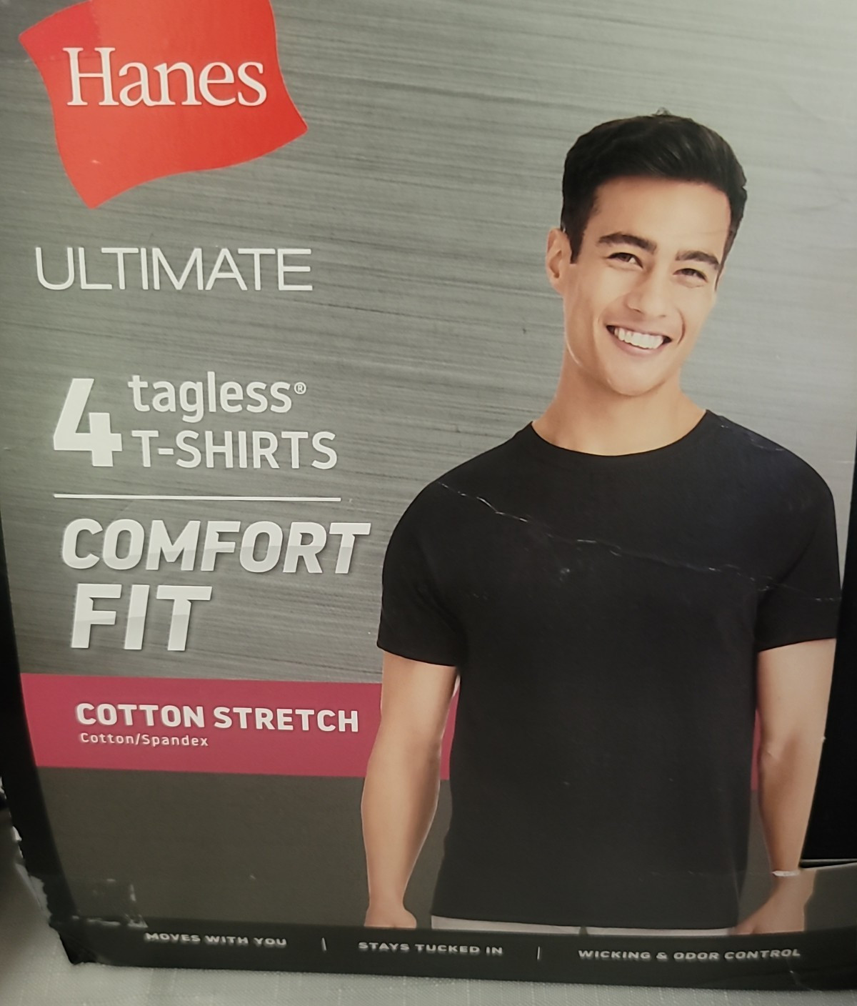 NEW Hanes Men BLACK Crew neck T-Shirt 4-Pack Comfort FIT OPEN BOX YOU CHOOSE SZ