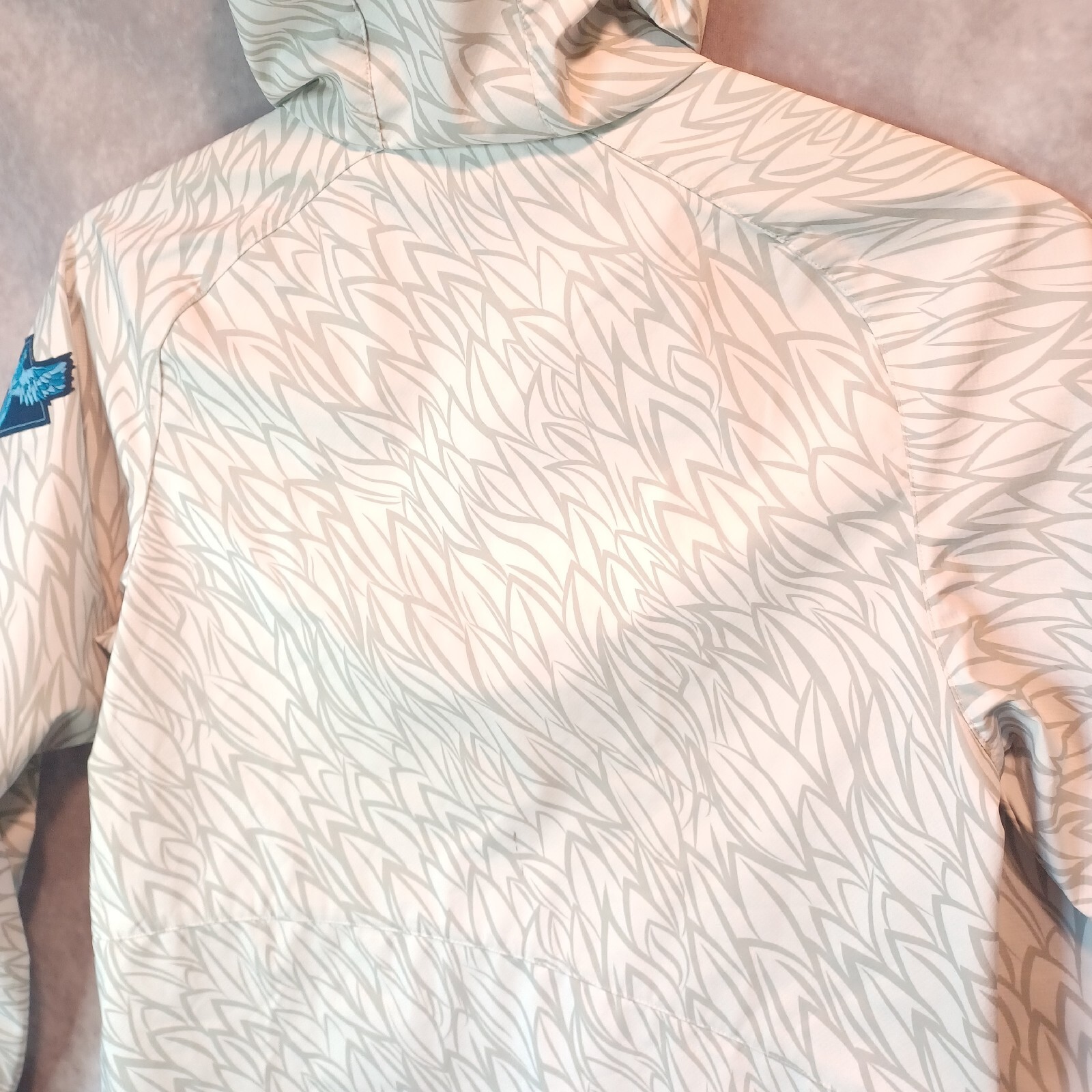 Umbro Premier Jacket Medium White Gray Windbreaker Hoodie Mens Blue Bird Phoenix