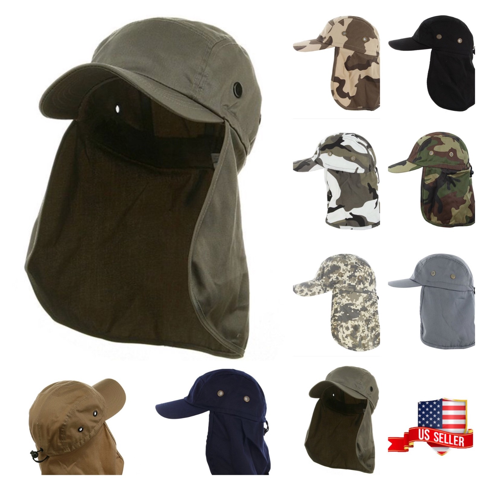 Baseball Cap Bucket Neck Cover Hiking Fishing Outdoor Roofing SunVisor Flap Hat
