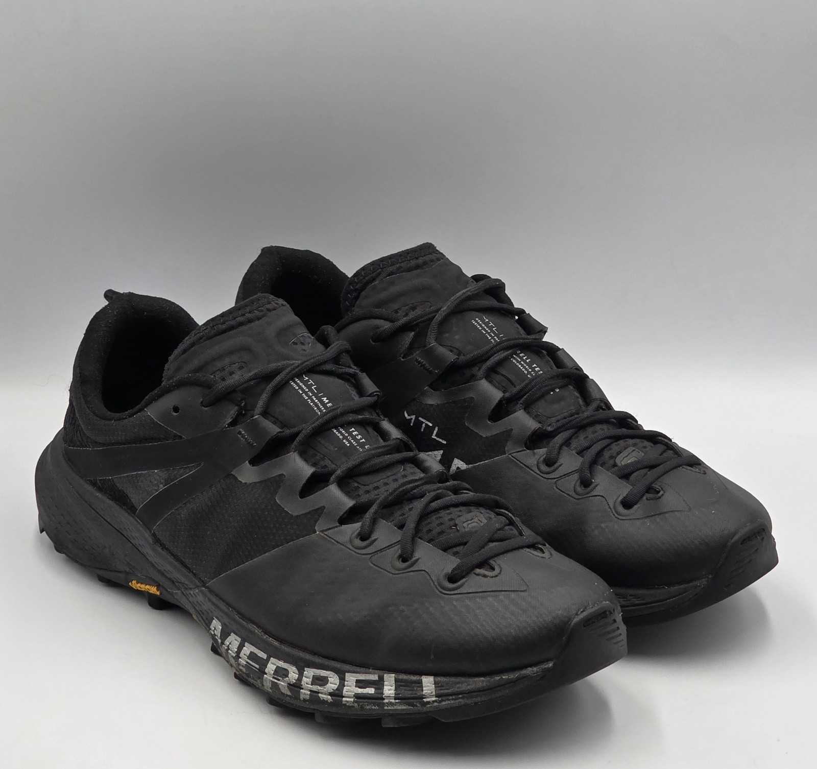 Merrell MTL MQM Black Trail Running Hiking Shoes Mens US 9 J004221 Vibram