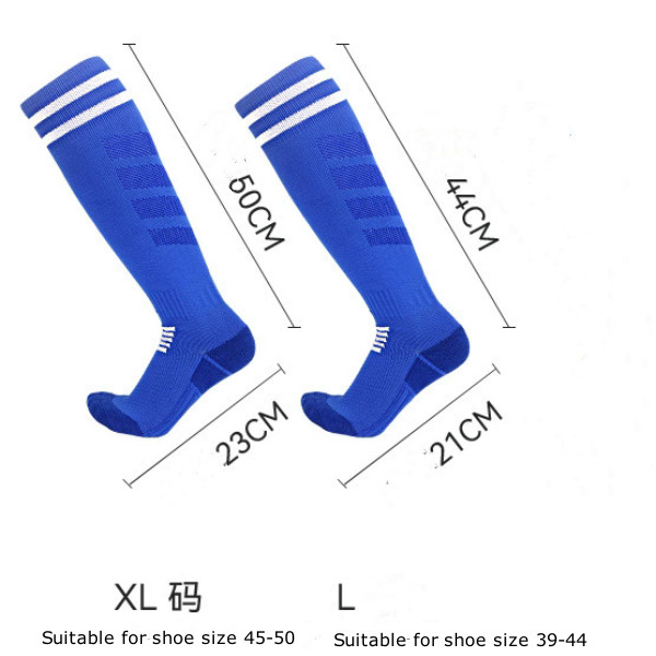 Men Knee High Sport Socks Anti Slip Athletic Casual Stockings Football Striped
