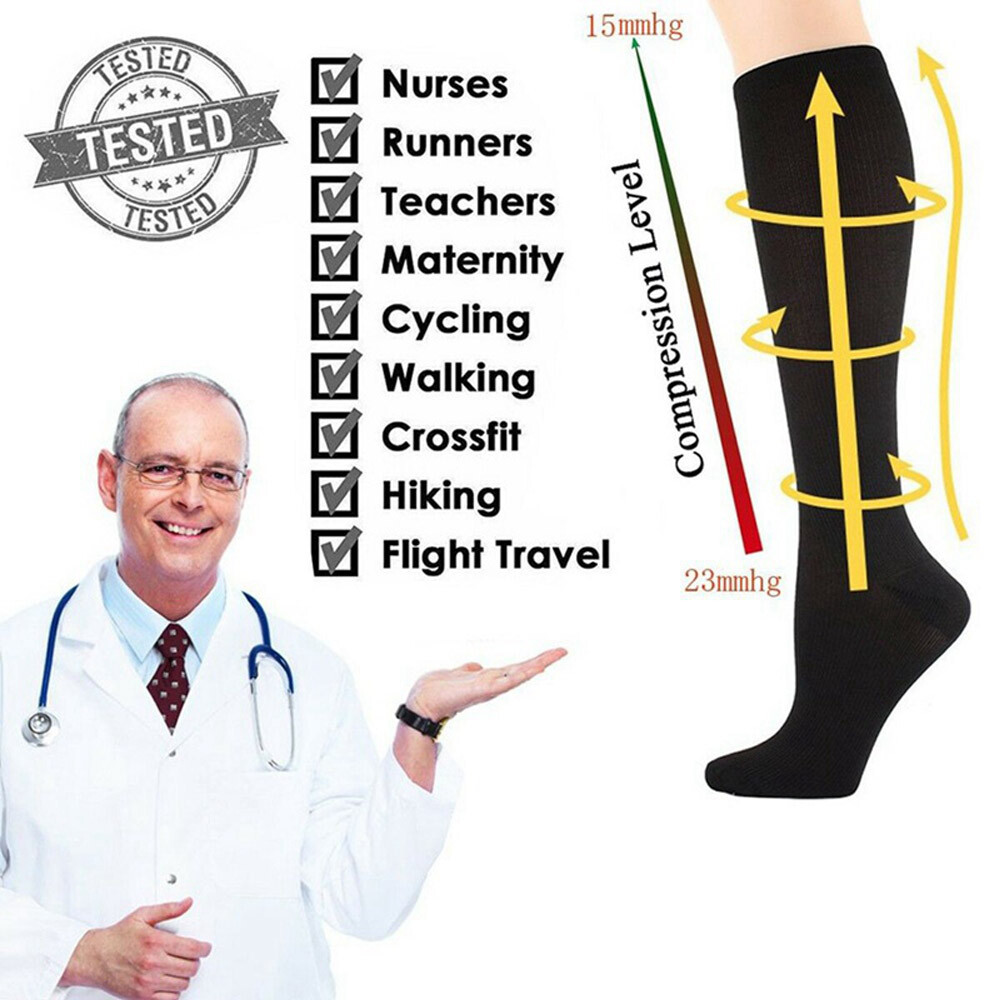 Mild Compression Socks for Women & Men 15-20 mmhg Graduated Pressure Stockings