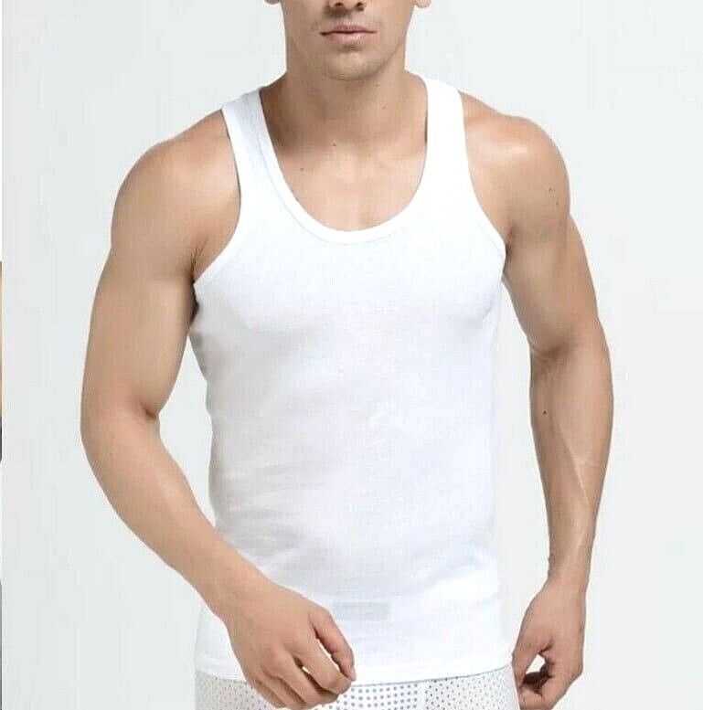 3 or 6 pair White A-Shirt Tank Top Wife Beaters Undershirt Mens Cotton M-L-XL-2X