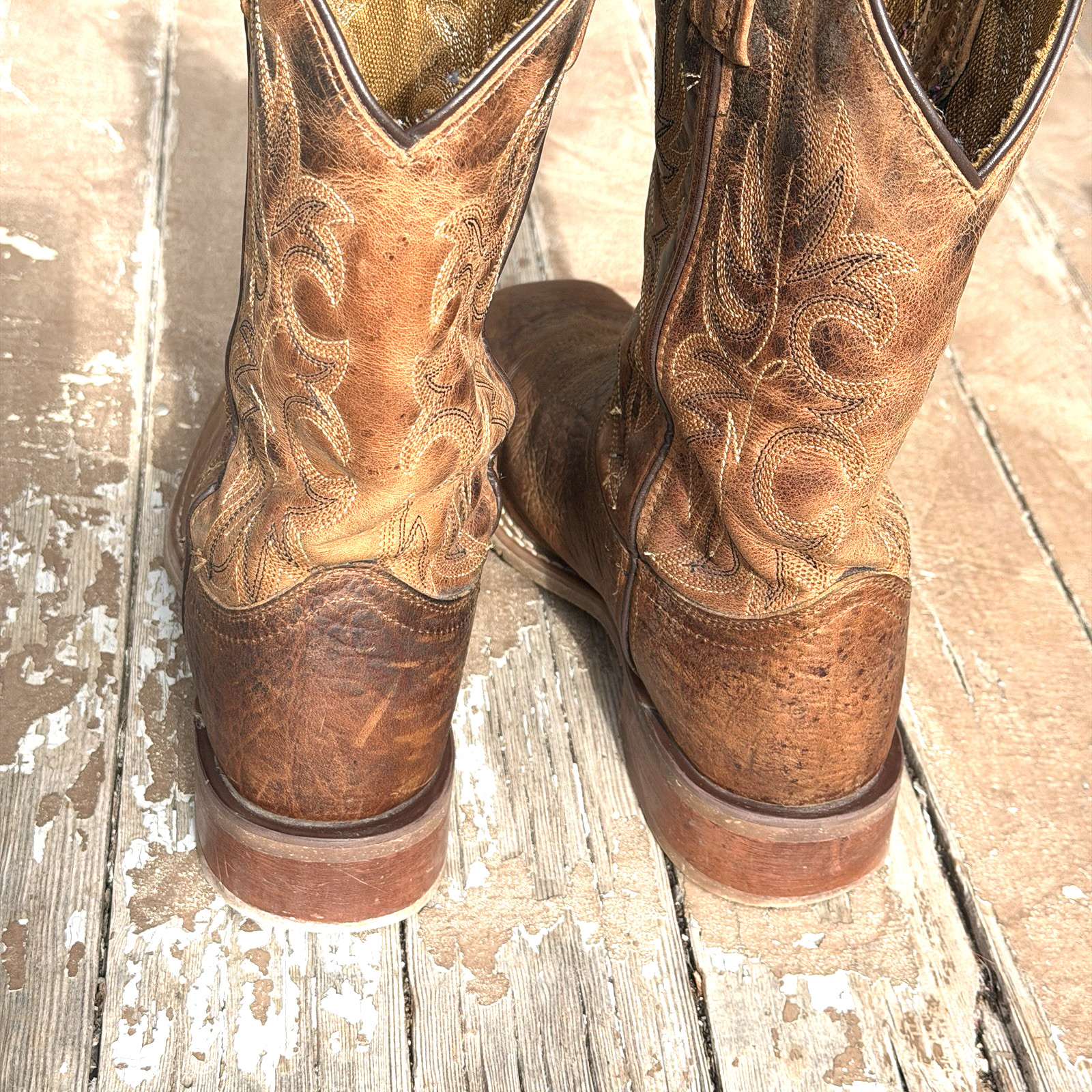 Laredo 7835 Durant Men’s 7.5 D Brown Leather Square Toe Western Cowboy Boots