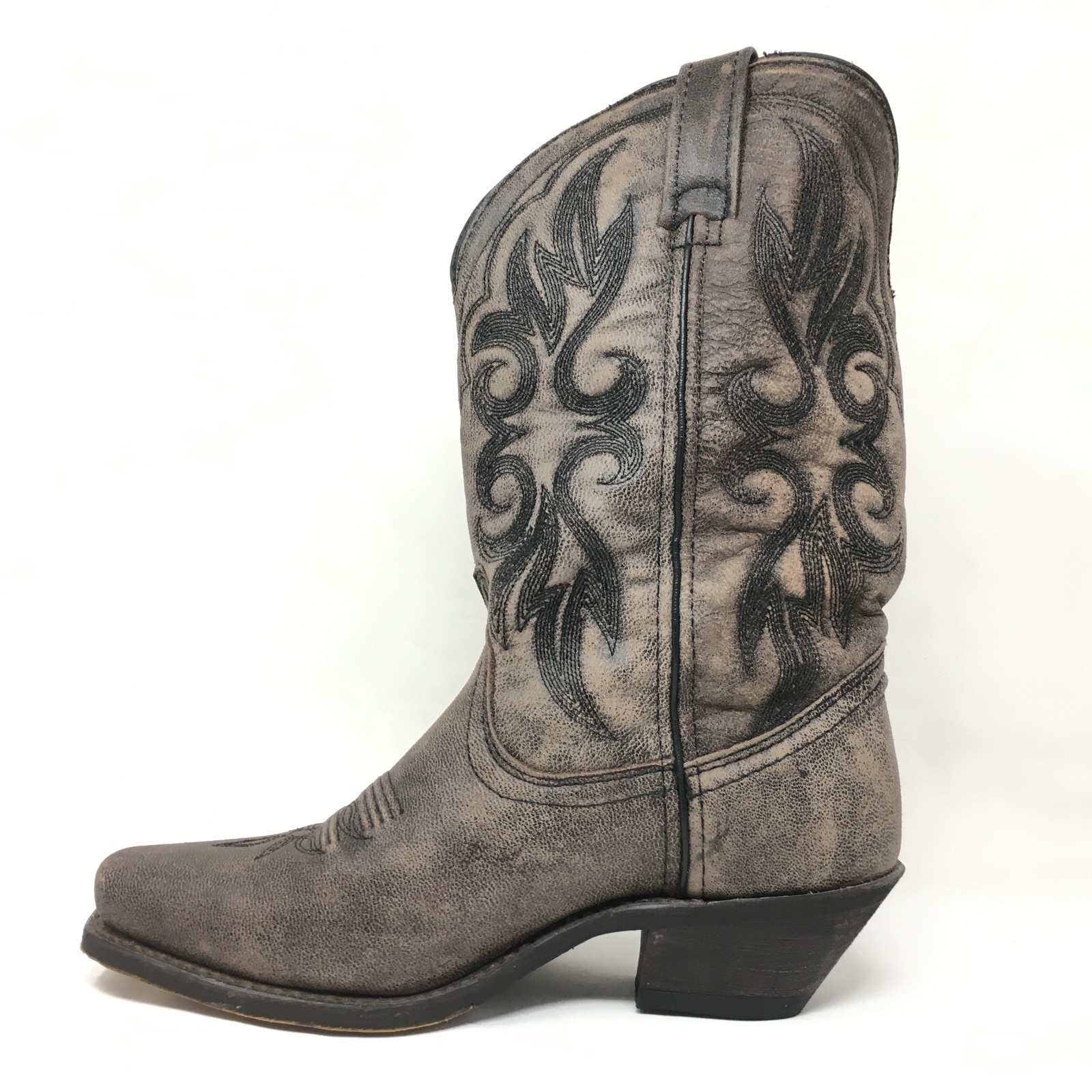 Laredo Maricopa Western Boots Cowgirl Shoes Womens Size 7 Brown Crackled Leather