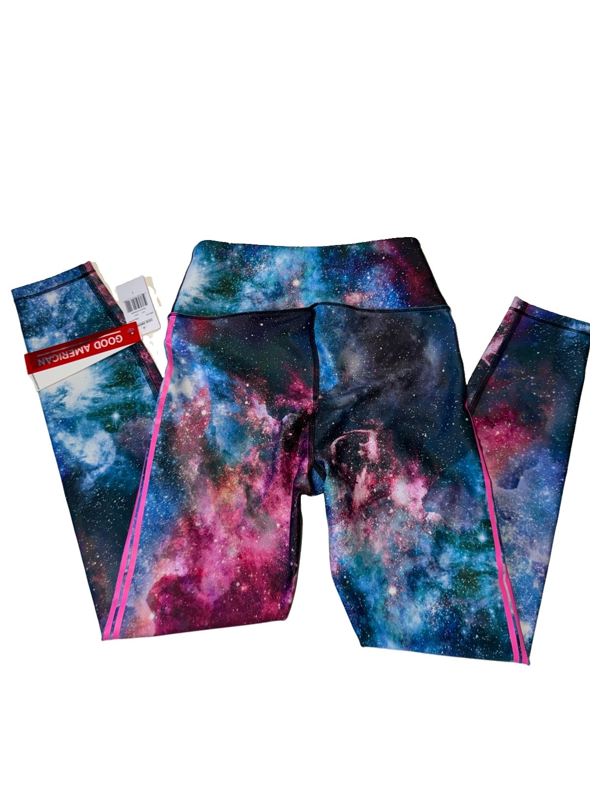 NWT Good American Black Core Strength Galaxy Leggings Size 1 / Small