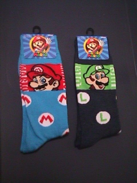 Iconic Nintendo video game logo SOCKS set TETRIS, Super Mario Bros MARIO & LUIGI