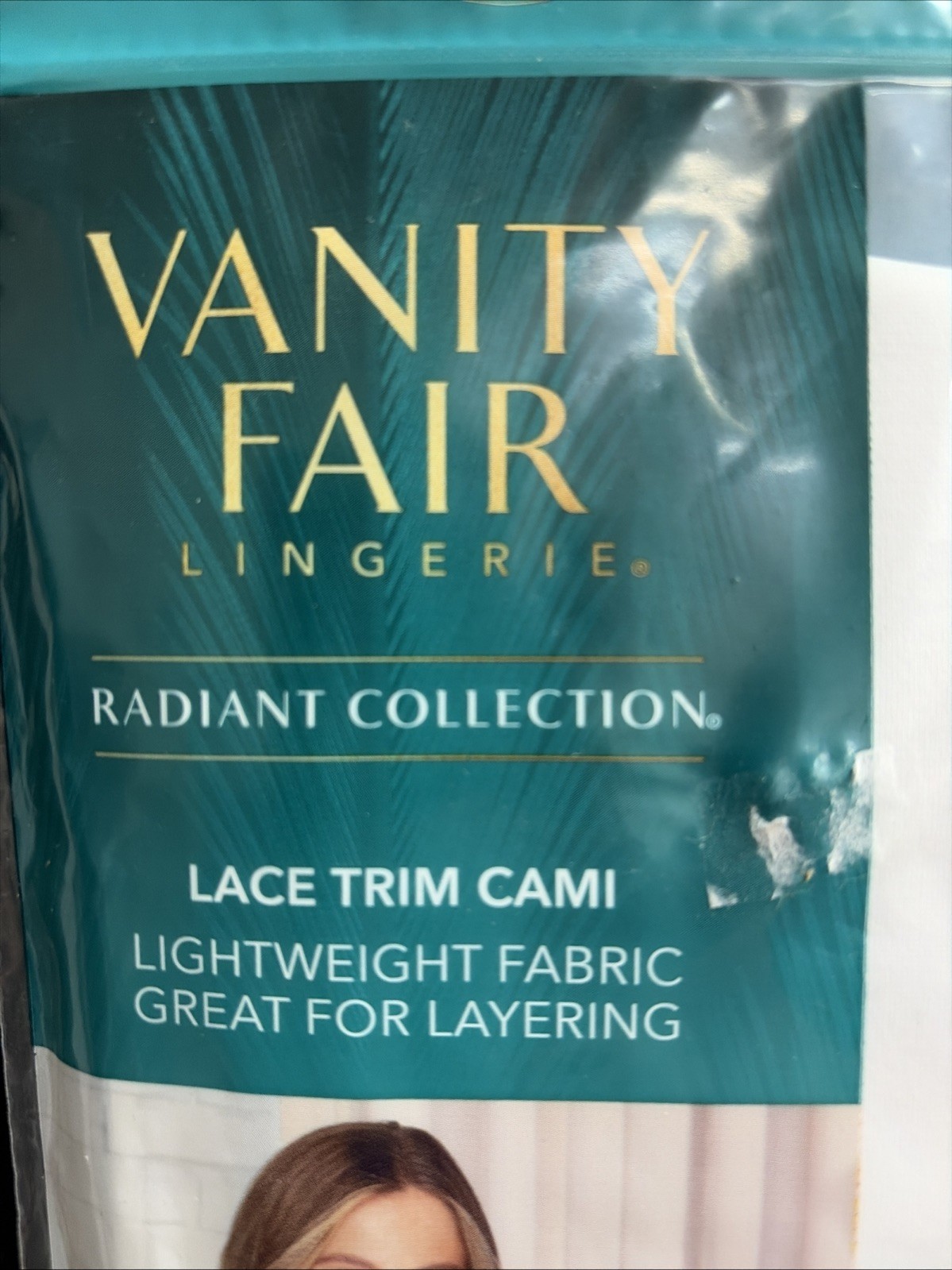 Vanity Fair Lace Trim Camisole – Size L – Radiant Collection