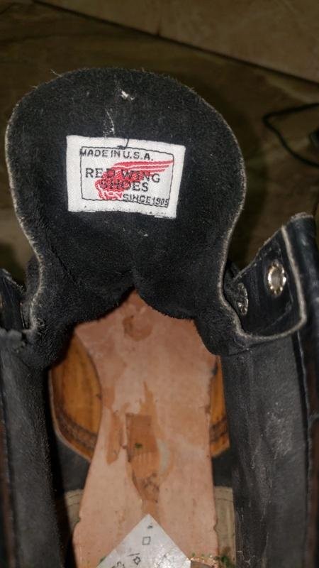 Men Red Wing Boots Black Leather 45