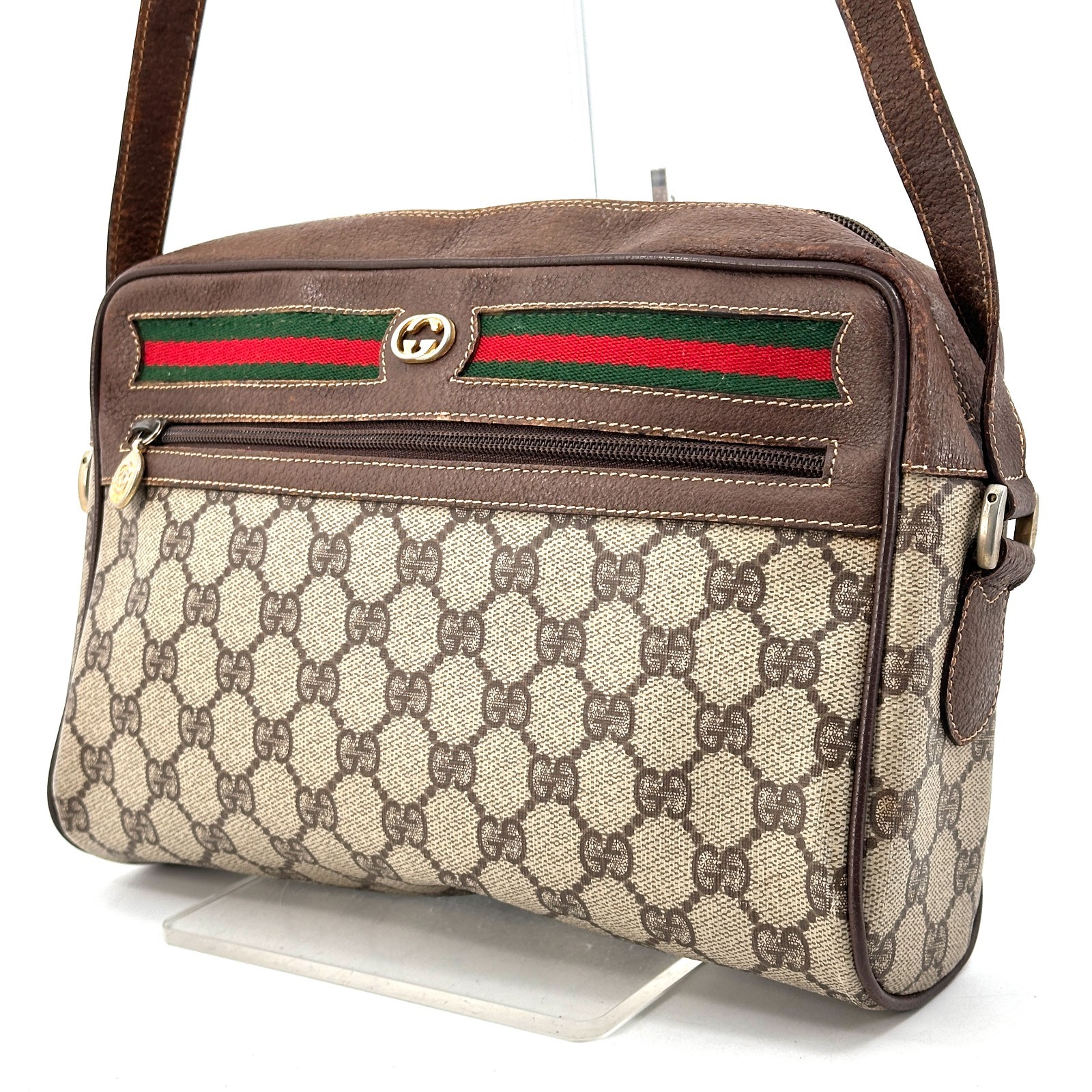 Vintage GUCCI Sherry Shoulder Bag GG Crossbody Authentic