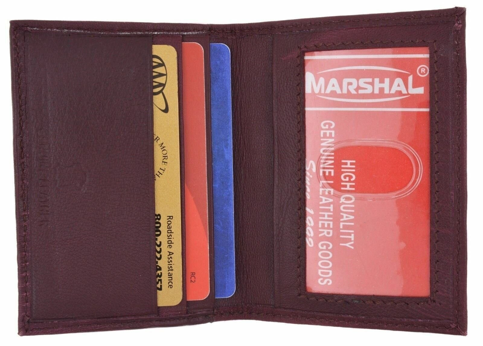 Mens Wallet Bifold Leather Slim Mini Credit Card ID Holder with Front ID Window