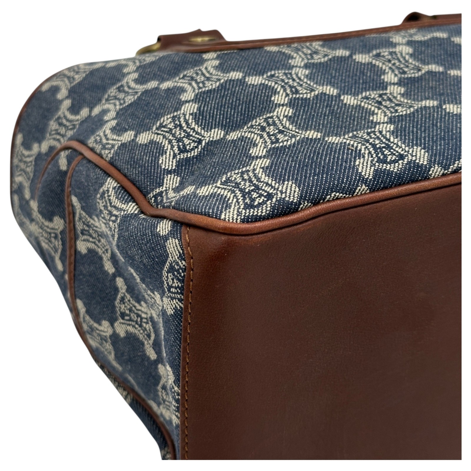 Auth CELINE Boogie Bag Paris Macadam Denim Jacquard Tote Bag ce4450cc