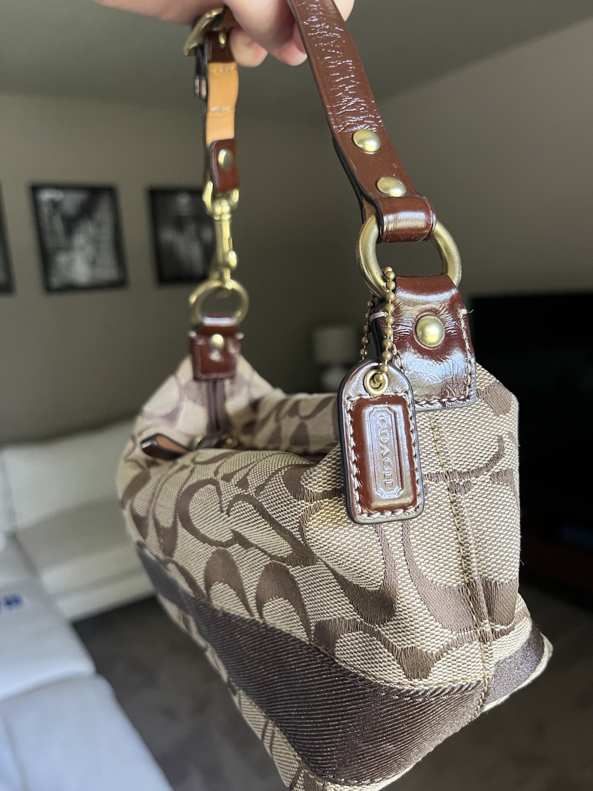 2009 Vintage Coach Signature Small Shoulder Bag